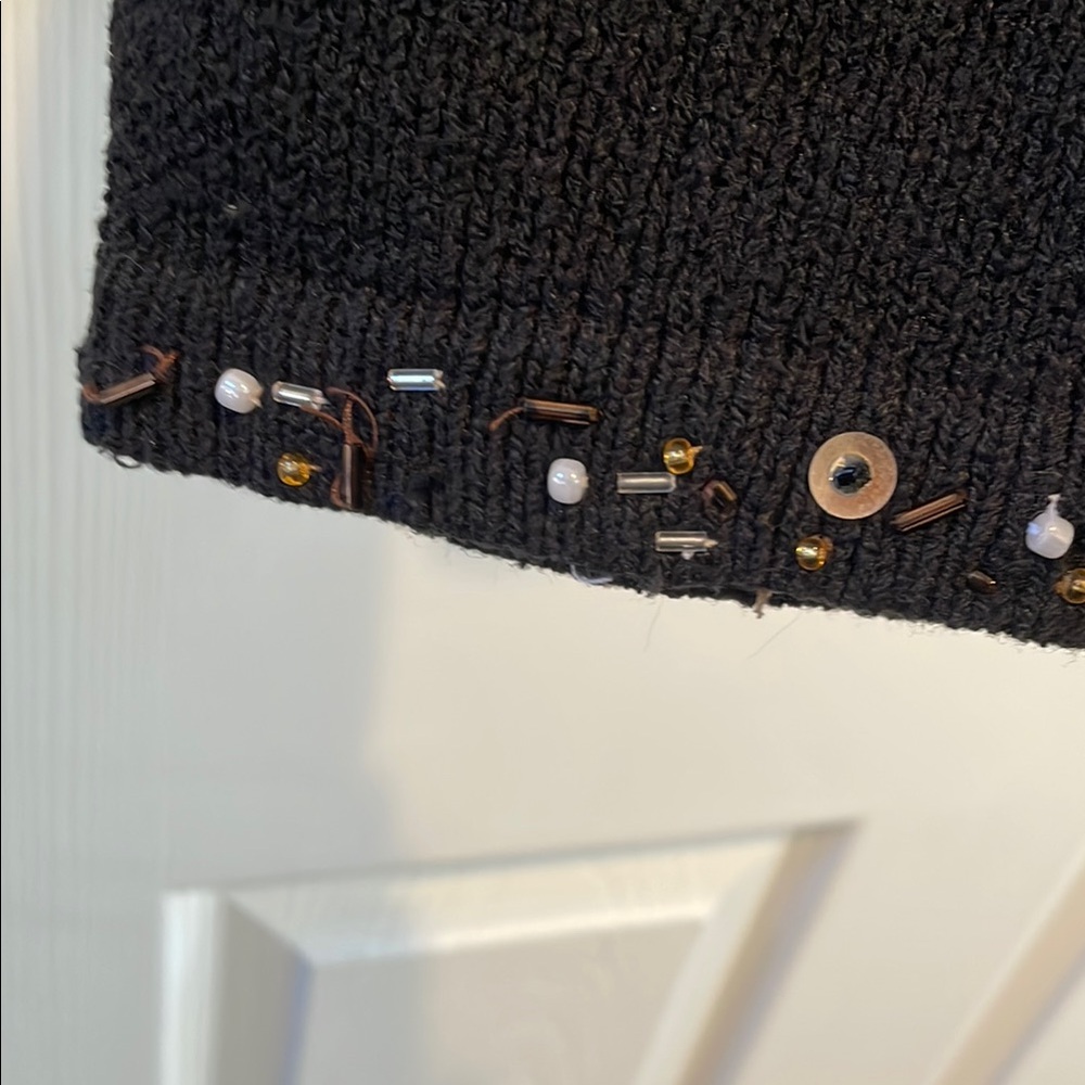 Coldwater Creek Black and Gray Cat Cardigan - Picture 3 of 5